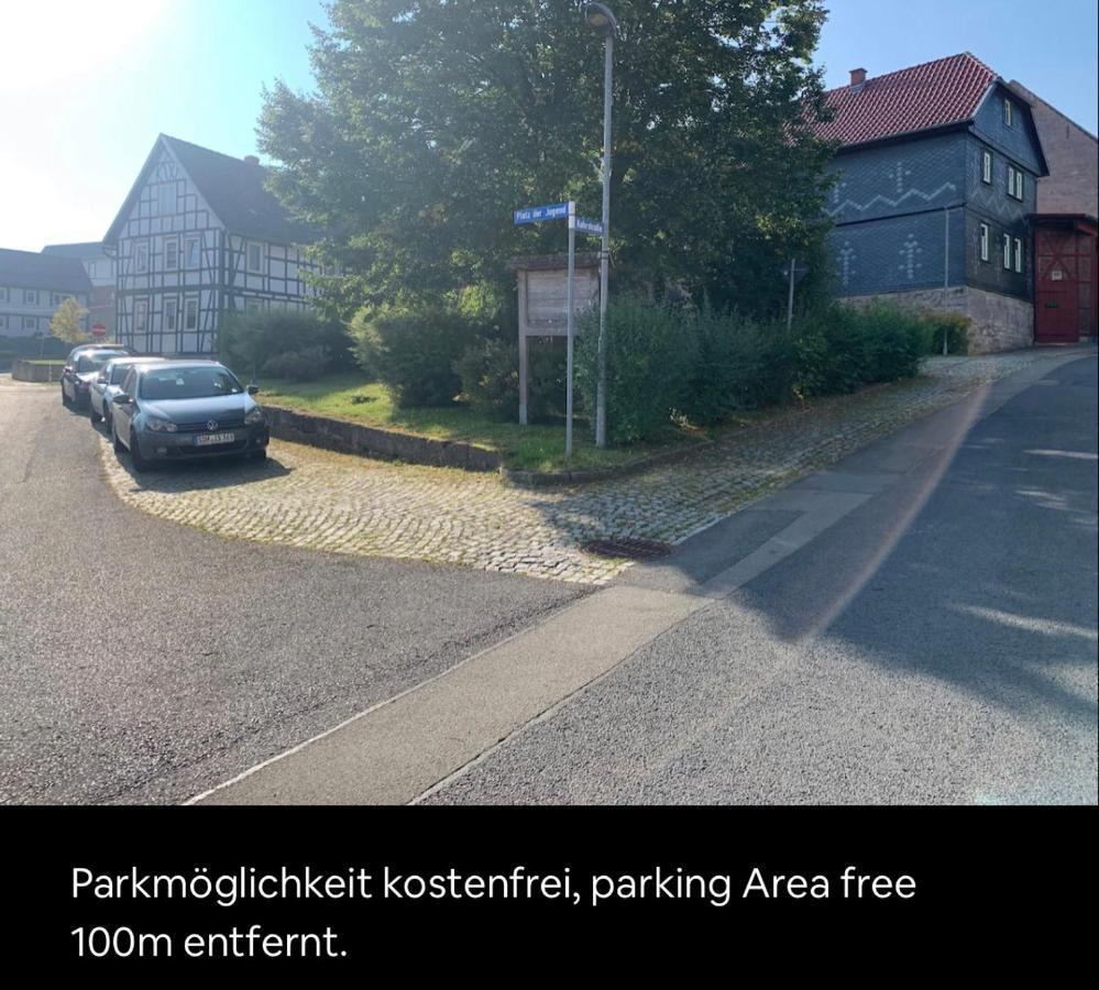 Schöne kleine Einraumwohnung mit Küche und Kamin in Holzthaleben Helbedundorf Exterior foto